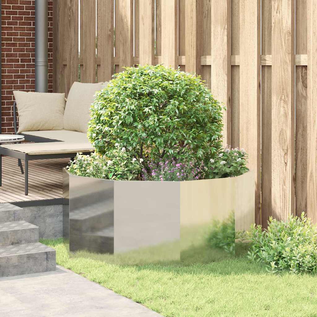 Γλάστρα Ασημί 120 x 120 x 50 εκ Επικαλυμμένος Χάλυβας