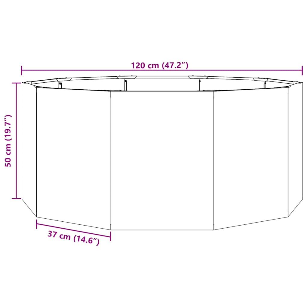 Γλάστρα Σκ rusty 120 x 120 x 50 εκ Ατσάλι Σκληρυθέν στον Αέρα