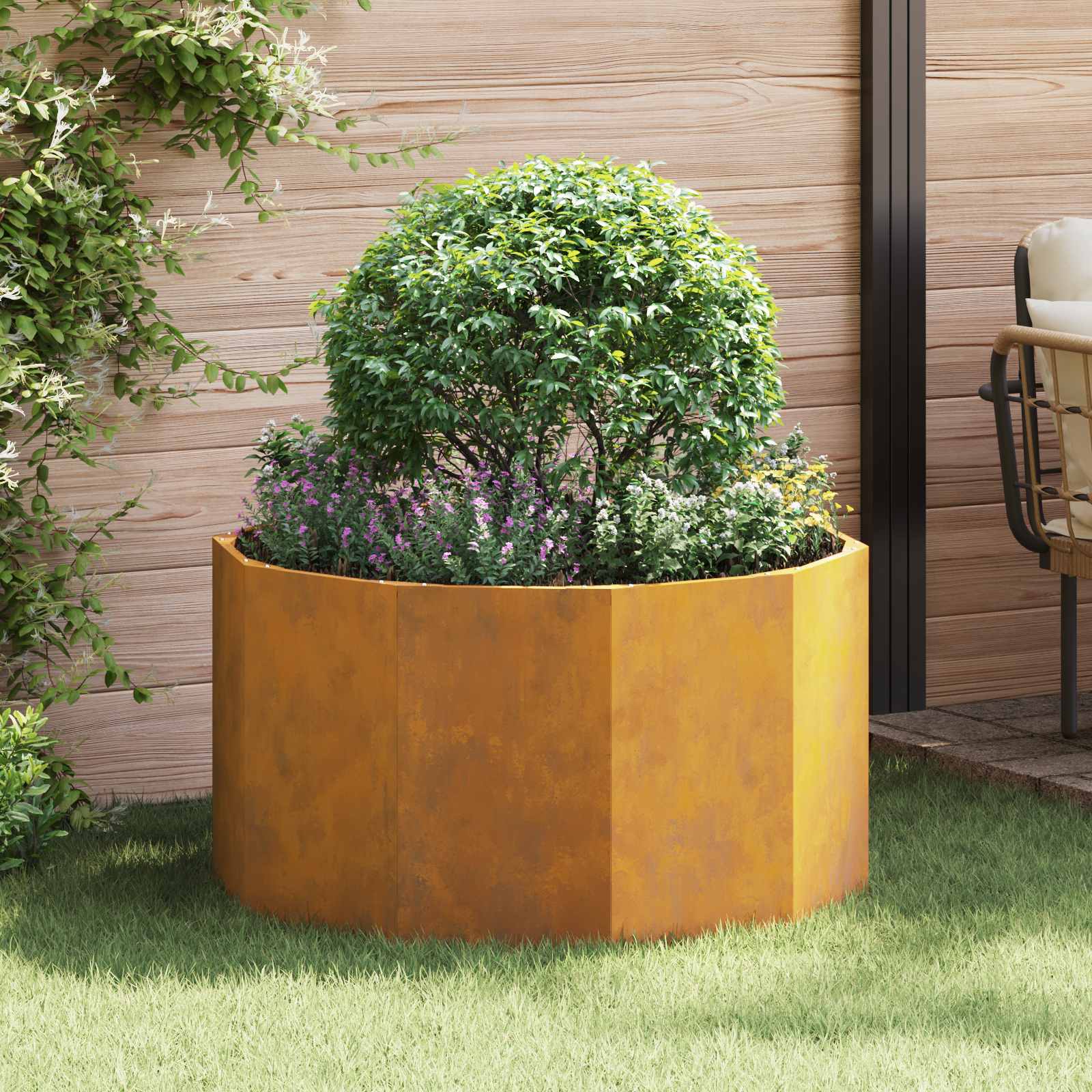 Γλάστρα Σκ rusty 90 x 90 x 50 cm Ατσάλι Σκληρυθέν στον Αέρα - Pakobazaar
