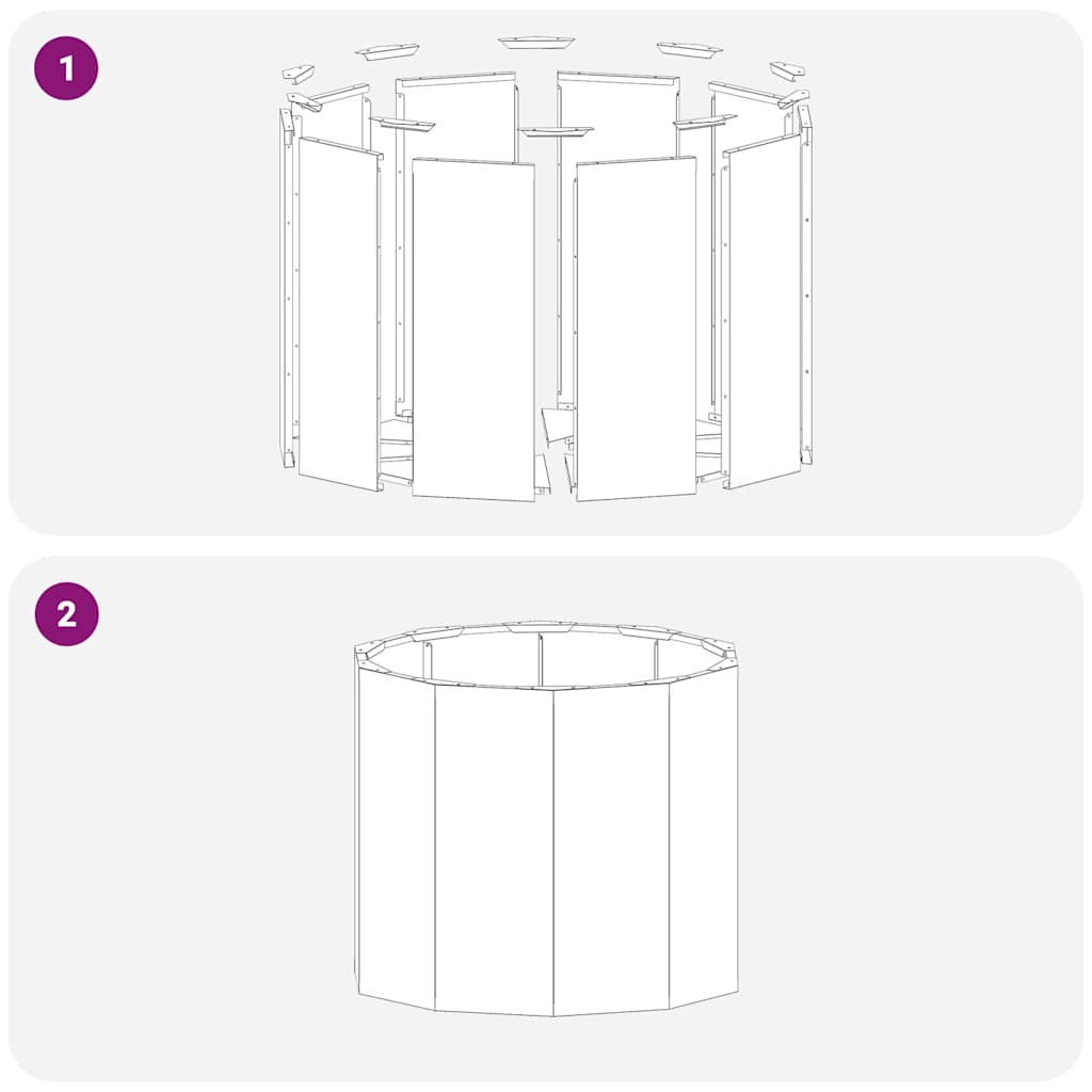 Γλάστρα Μαύρο 60 x 60 x 50 εκ Ατσάλι