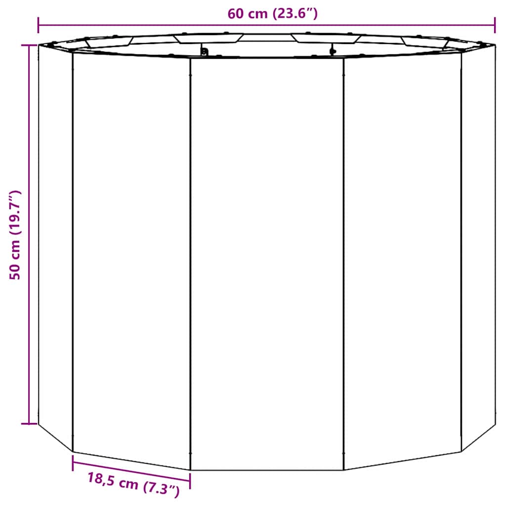 Γλάστρα Μαύρο 60 x 60 x 50 εκ Ατσάλι