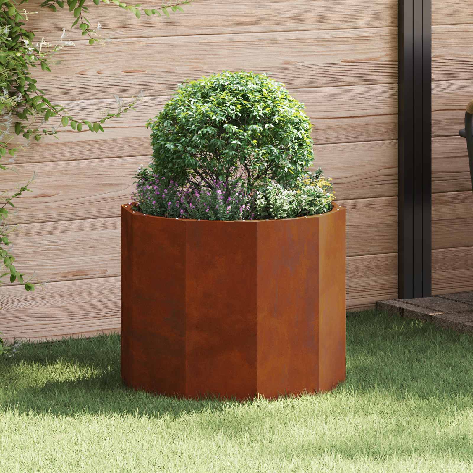 Γλάστρα Σκ rusty 60 x 60 x 50 εκ Ατσάλι Σκληρυθέν στον Αέρα - Pakobazaar