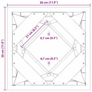 Γλάστρα Μαύρο 30 x 30 x 75 εκ Ατσάλι