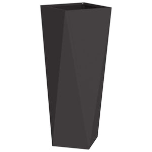Γλάστρα 2 τμχ. Μαύρο 30 x 30 x 75 εκ Ατσάλι