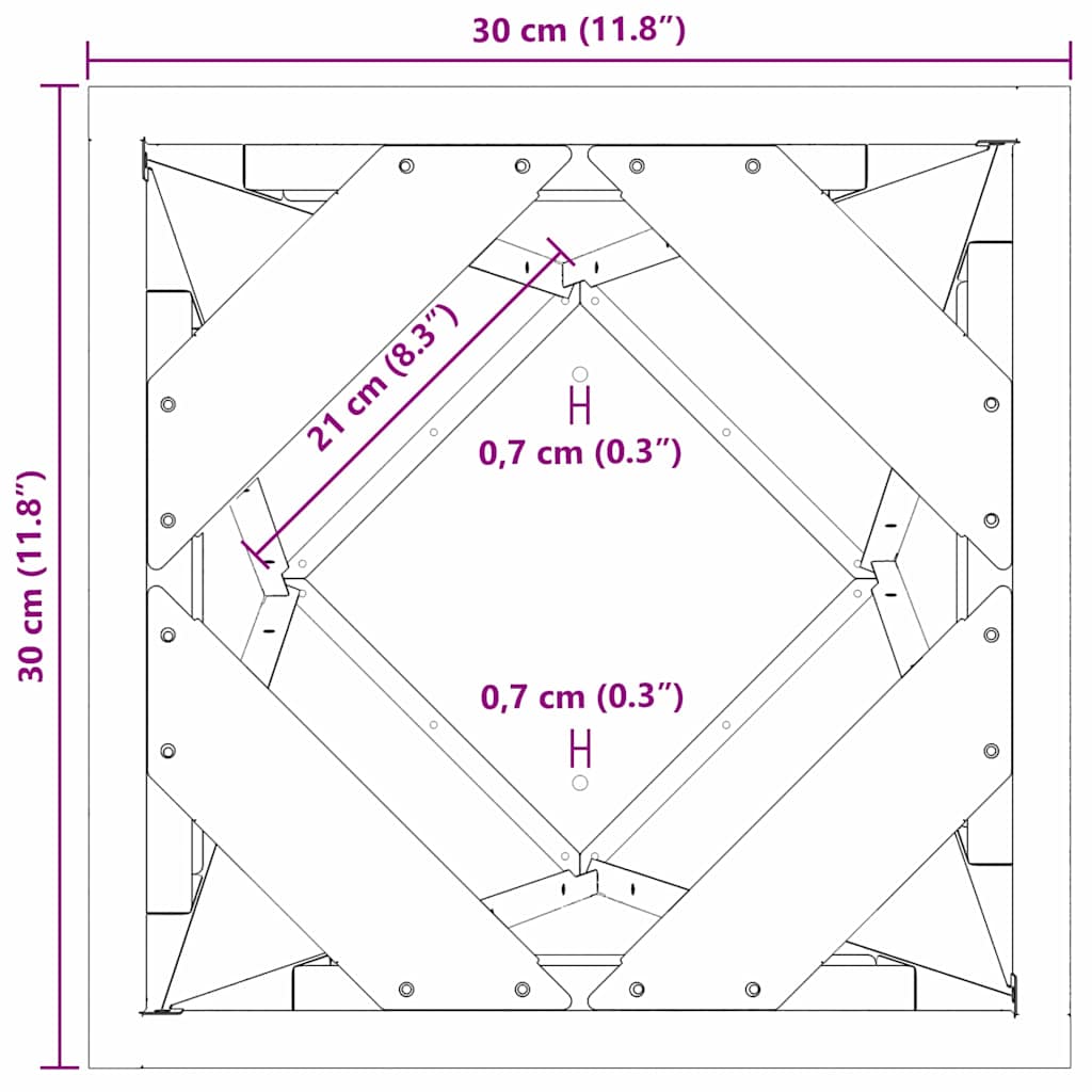 Γλάστρα Ανθρακί 30 x 30 x 75 εκ Ατσάλι - Pakobazaar