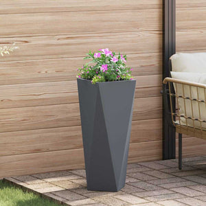 Γλάστρα 2 pcs Ανθρακί 30 x 30 x 75 εκ Ατσάλι - Pakobazaar