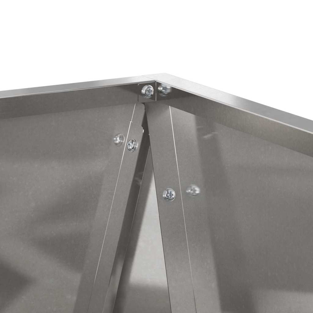 Γλάστρα 2 pcs Ασημί 30 x 30 x 75 εκ Ανοξείδωτο ατσάλι