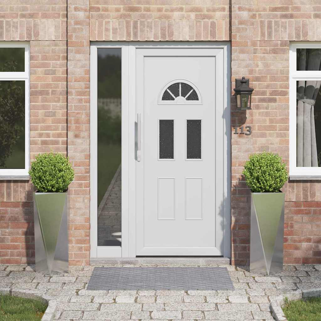 Γλάστρα 2 pcs Ασημί 30 x 30 x 75 εκ Ανοξείδωτο ατσάλι