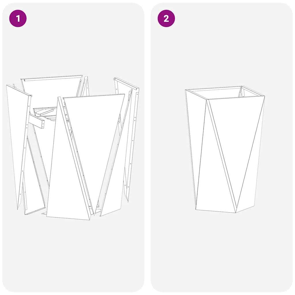 Γλάστρα 2 pcs Λευκό 40 x 40 x 75 cm Ατσάλι - Pakobazaar