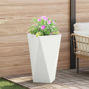 Γλάστρα 2 pcs Λευκό 40 x 40 x 75 cm Ατσάλι - Pakobazaar