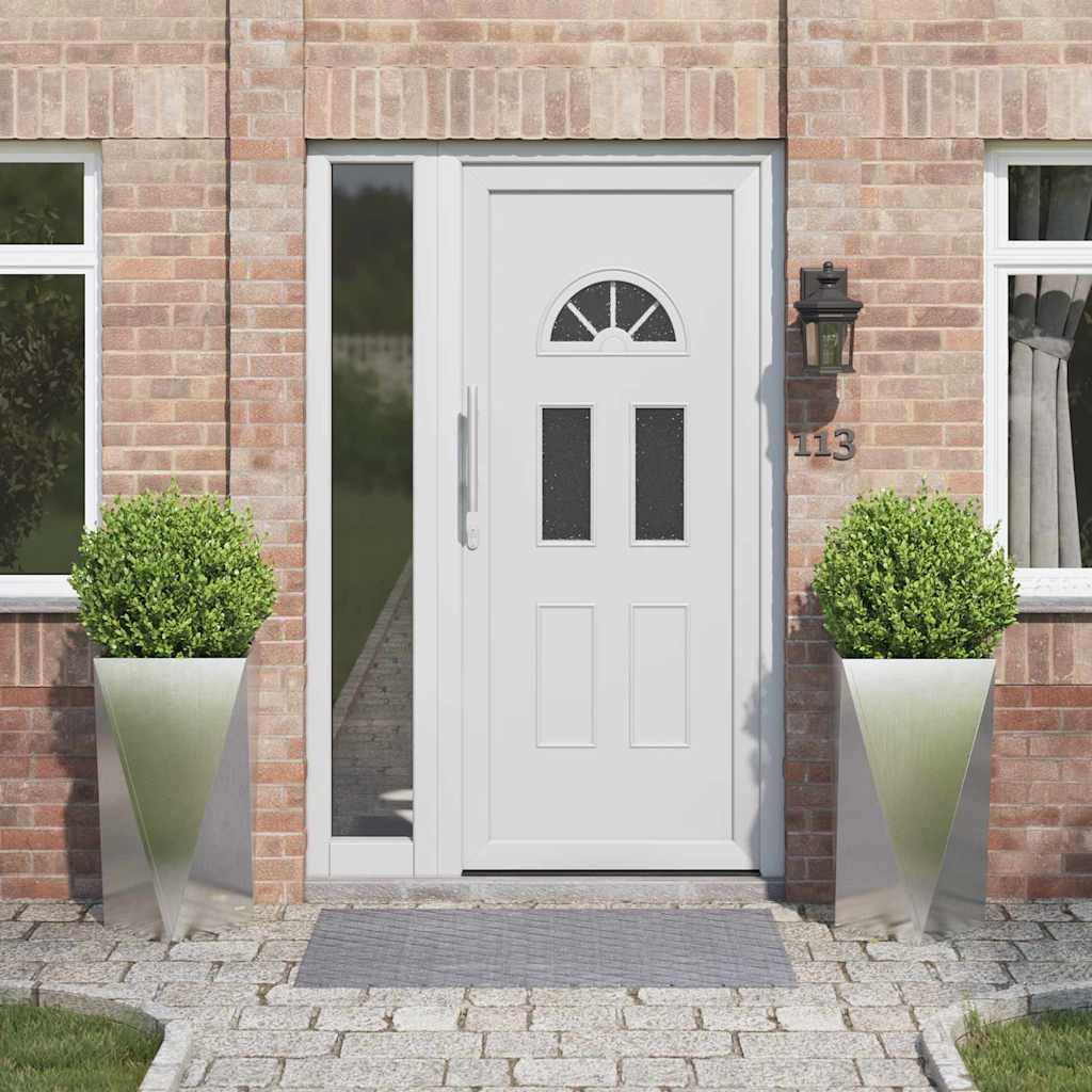 Γλάστρα 2 pcs Ασημί 40 x 40 x 75 cm Ανοξείδωτο ατσάλι