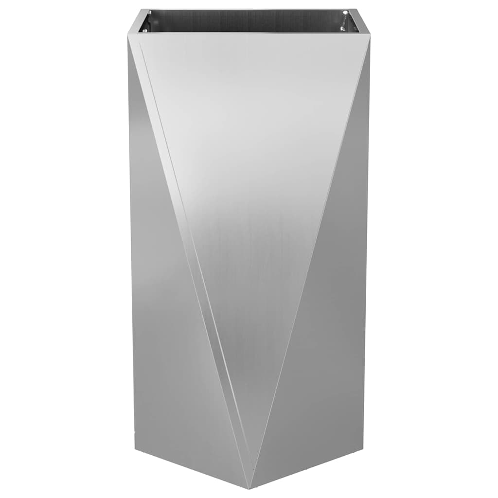 Γλάστρα Ασημί 40 x 40 x 75 cm Επικαλυμμένος Χάλυβας