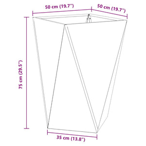 Γλάστρα Λευκό 50 x 50 x 75 cm Ατσάλι