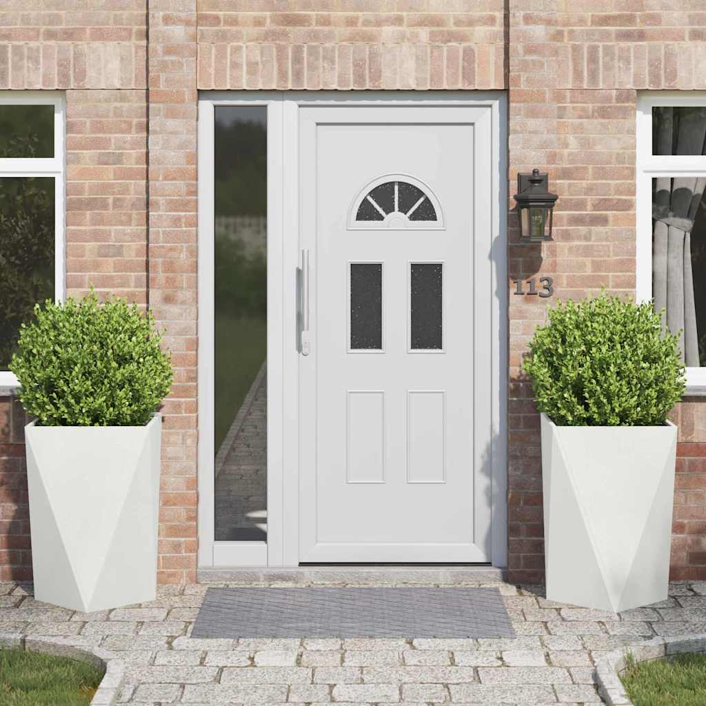 Γλάστρα 2 pcs Λευκό 50 x 50 x 75 cm Ατσάλι