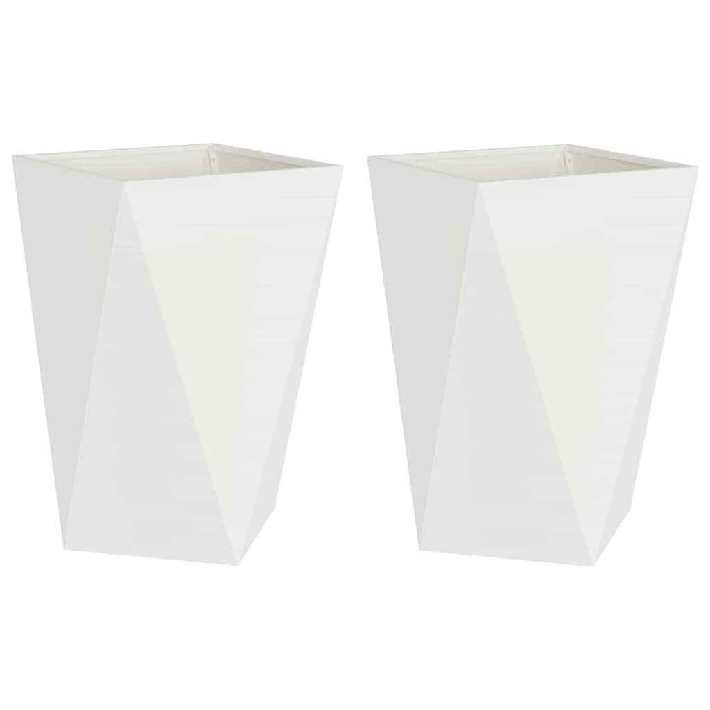 Γλάστρα 2 pcs Λευκό 50 x 50 x 75 cm Ατσάλι