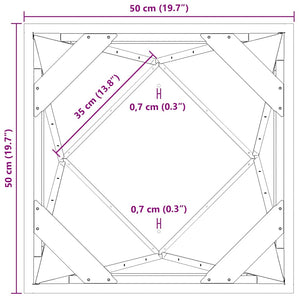Γλάστρα Ανθρακί 50 x 50 x 75 cm Ατσάλι