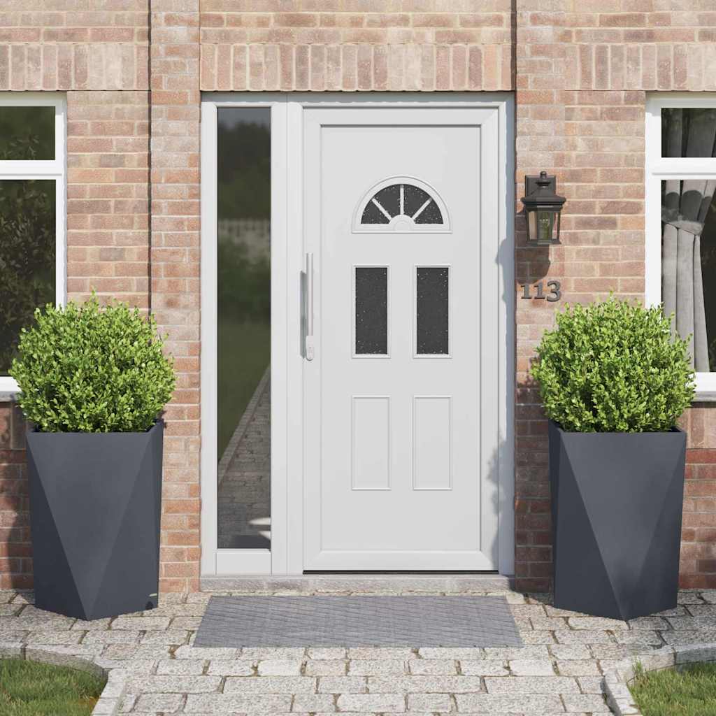 Γλάστρα 2 pcs Ανθρακί 50 x 50 x 75 cm Ατσάλι