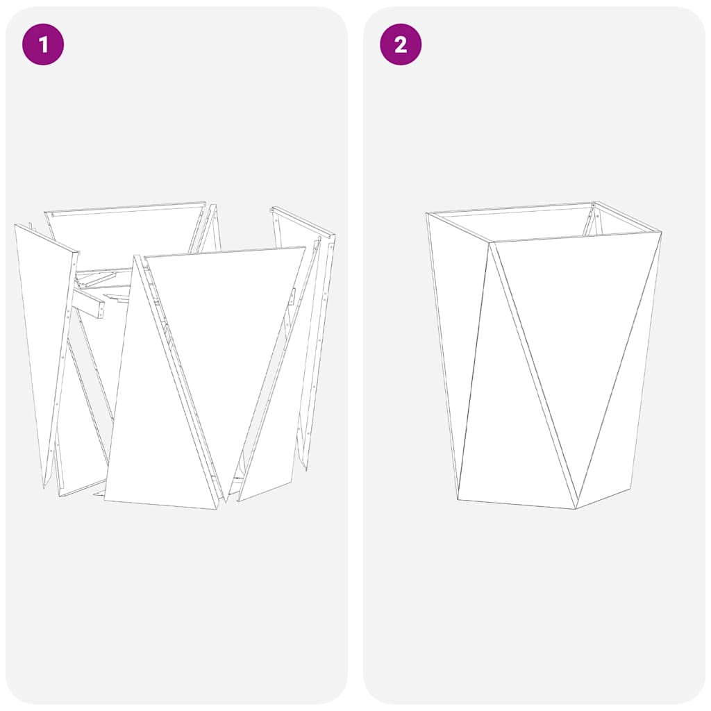 Γλάστρα 2 pcs Ελιά Πράσινη 50 x 50 x 75 cm Ατσάλι
