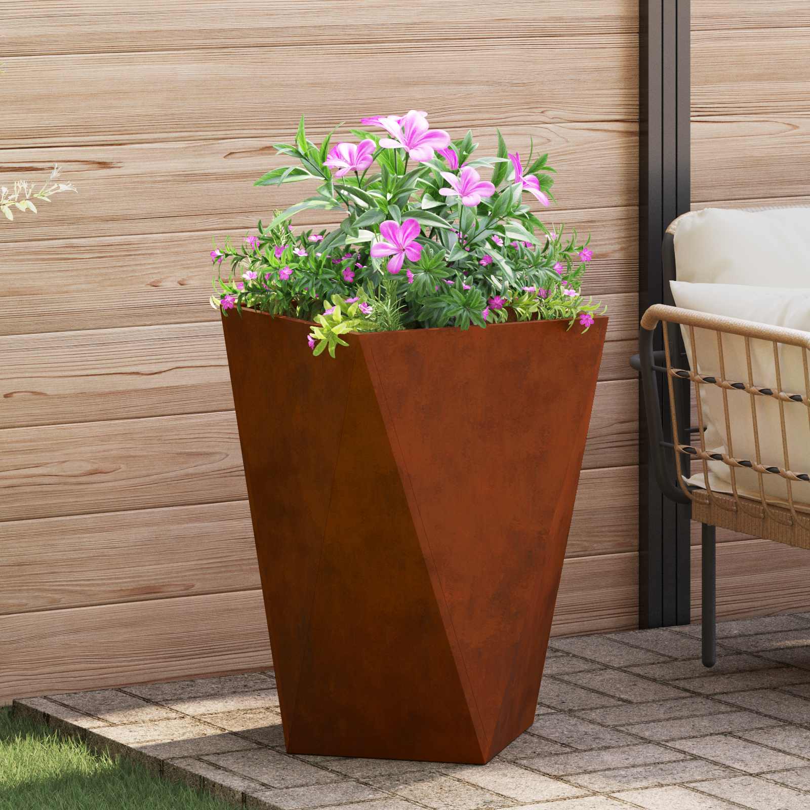 Γλάστρα Σκ rusty 50 x 50 x 75 cm Ατσάλι Σκληρυθέν στον Αέρα