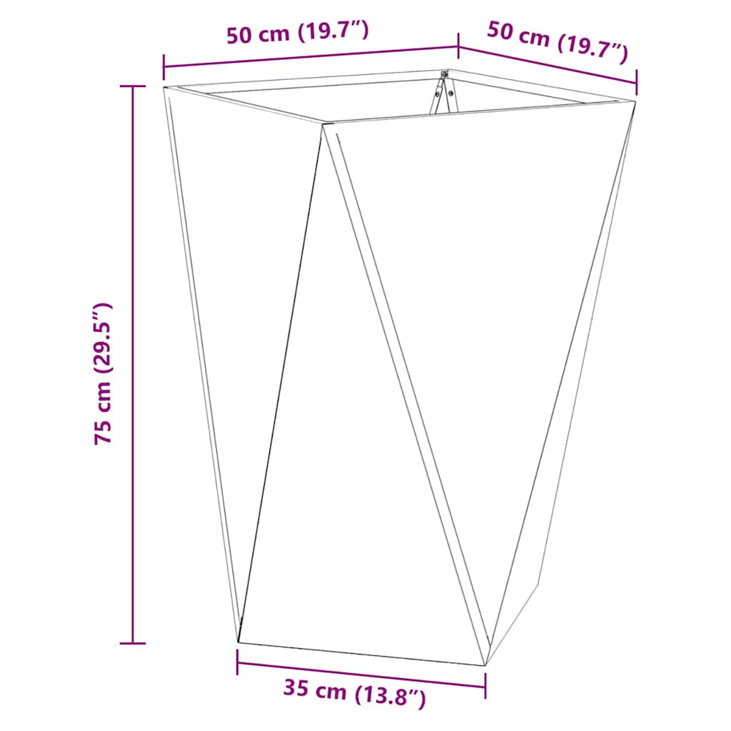 Γλάστρα Σκ rusty 50 x 50 x 75 cm Ατσάλι Σκληρυθέν στον Αέρα