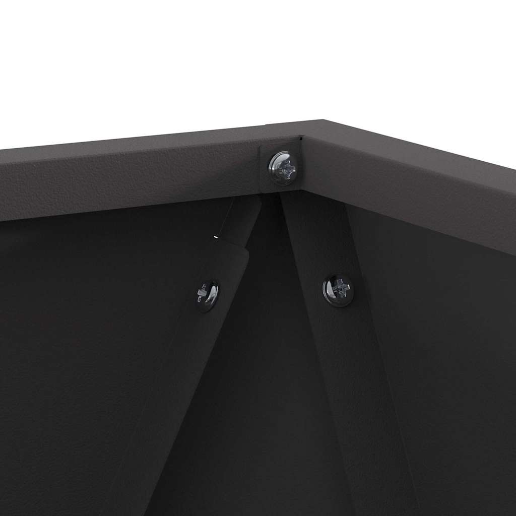 Γλάστρα 2 pcs Μαύρο 30 x 30 x 30 cm Ατσάλι