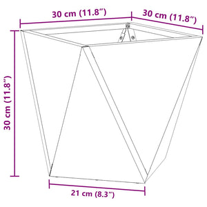 Γλάστρα 2 τμχ. Μαύρο 30 x 30 x 30 cm Ατσάλι