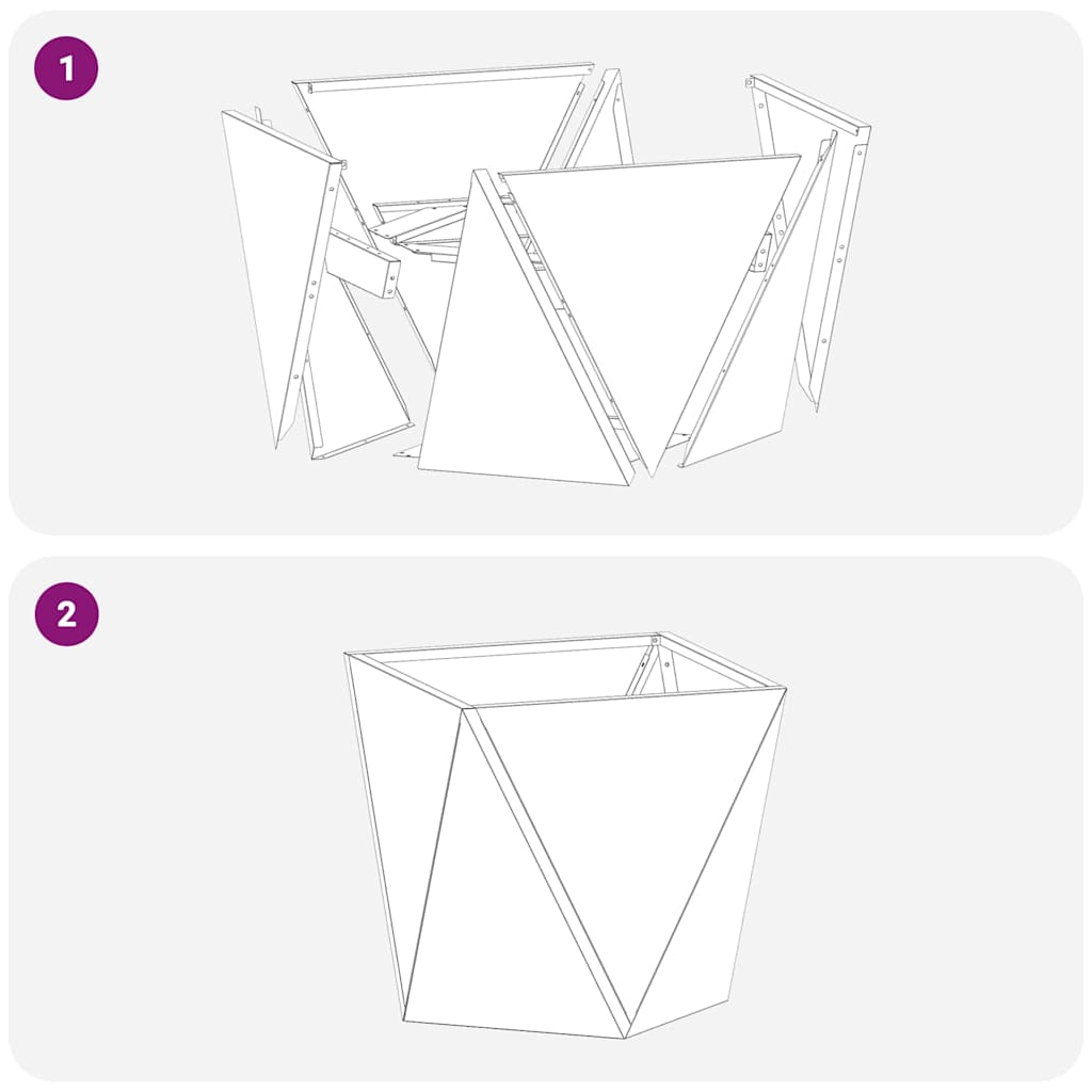 Γλάστρα 2 pcs Λευκό 30 x 30 x 30 cm Ατσάλι