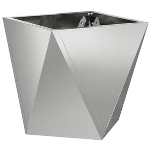 Γλάστρα 2 τμχ. Ασημί 30 x 30 x 30 cm Επικαλυμμένος Χάλυβας