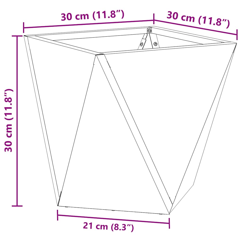 Γλάστρα Σκ rusty 30 x 30 x 30 cm Ατσάλι Σκληρυθέν στον Αέρα