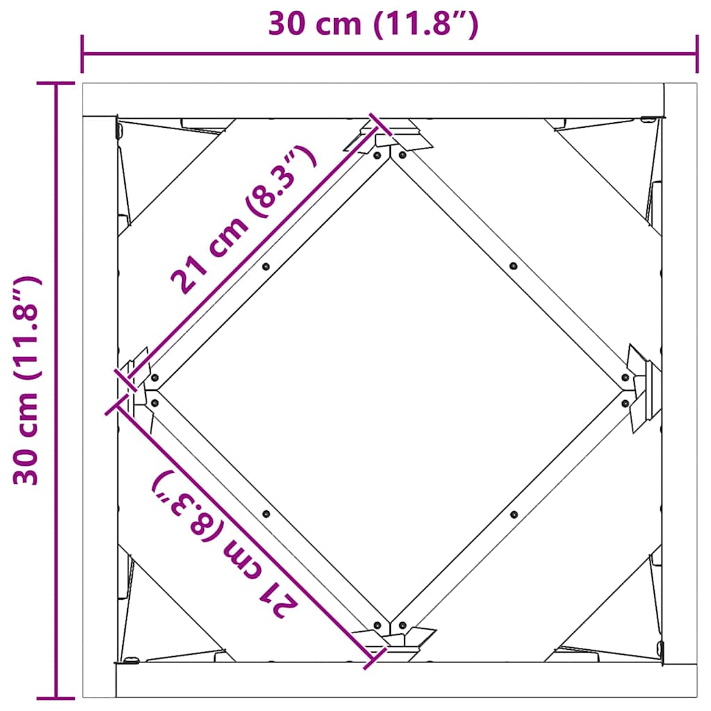 Γλάστρα Σκ rusty 30 x 30 x 30 cm Ατσάλι Σκληρυθέν στον Αέρα