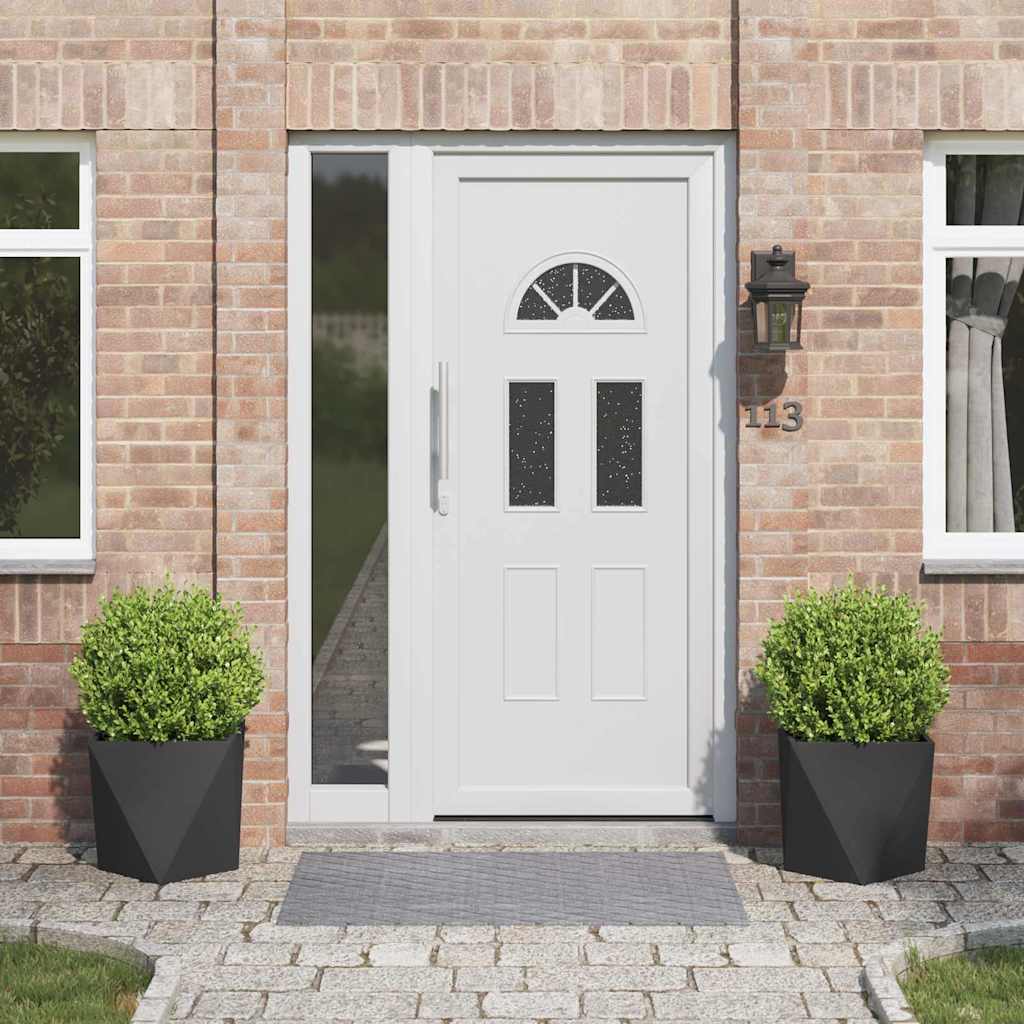 Γλάστρα 2 pcs Μαύρο 40 x 40 x 40 cm Ατσάλι