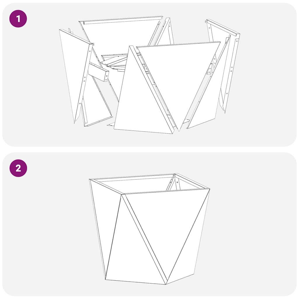 Γλάστρα 2 pcs Ανθρακί 40 x 40 x 40 cm Ατσάλι