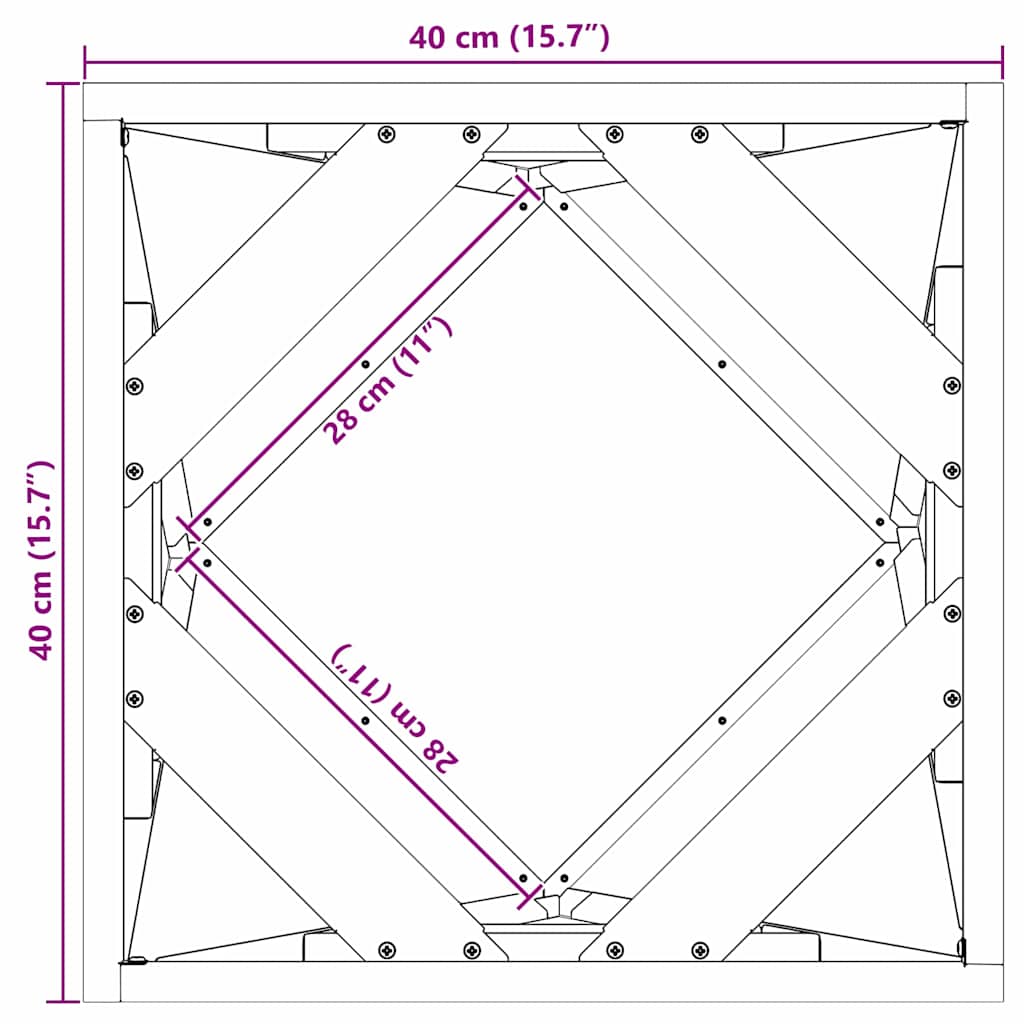 Γλάστρα 2 pcs Ελιά Πράσινη 40 x 40 x 40 cm Ατσάλι