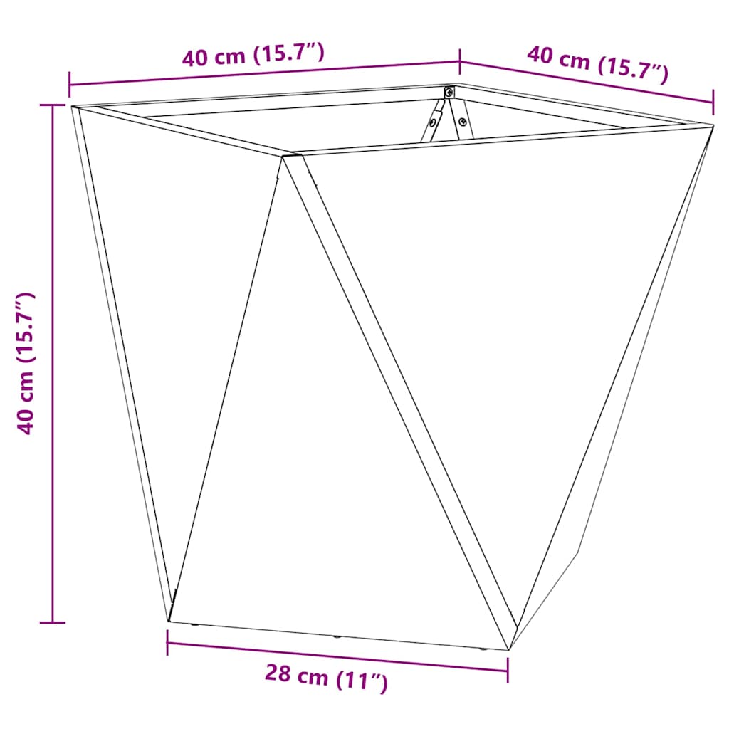 Γλάστρα 2 τμχ. Ασημί 40 x 40 x 40 cm Ανοξείδωτο ατσάλι