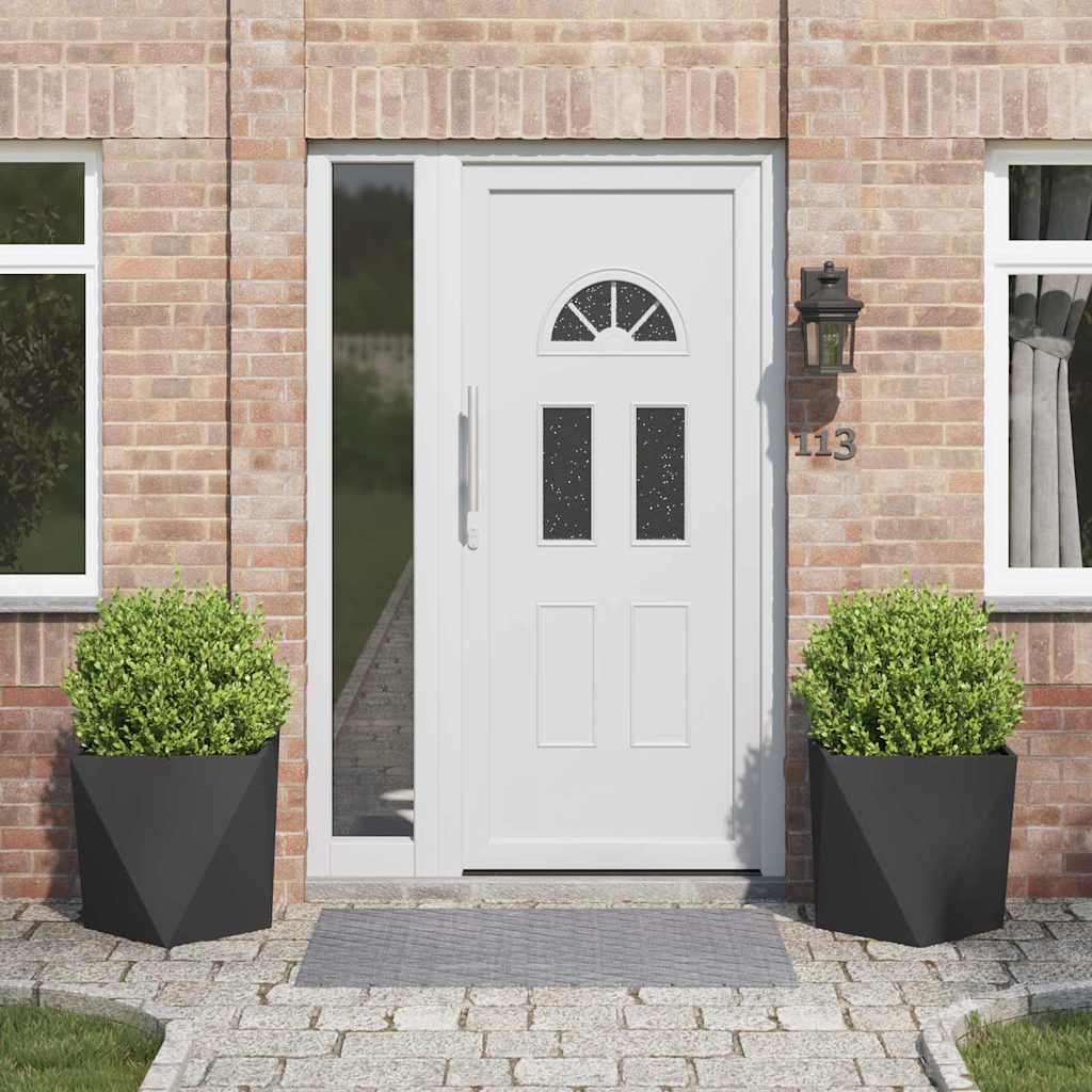 Γλάστρα 2 pcs Μαύρο 50 x 50 x 50 cm Ατσάλι