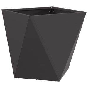 Γλάστρα 2 τμχ. Μαύρο 50 x 50 x 50 cm Ατσάλι