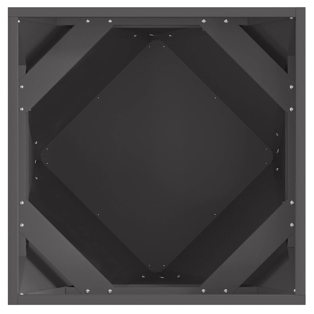 Γλάστρα 2 pcs Μαύρο 50 x 50 x 50 cm Ατσάλι