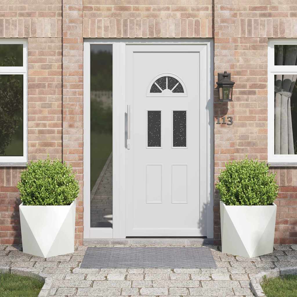 Γλάστρα 2 pcs Λευκό 50 x 50 x 50 cm Ατσάλι