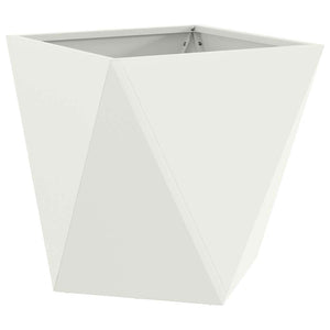 Γλάστρα 2 τμχ. Λευκό 50 x 50 x 50 cm Ατσάλι
