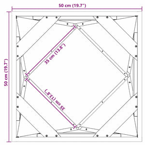 Γλάστρα 2 τμχ. Λευκό 50 x 50 x 50 cm Ατσάλι