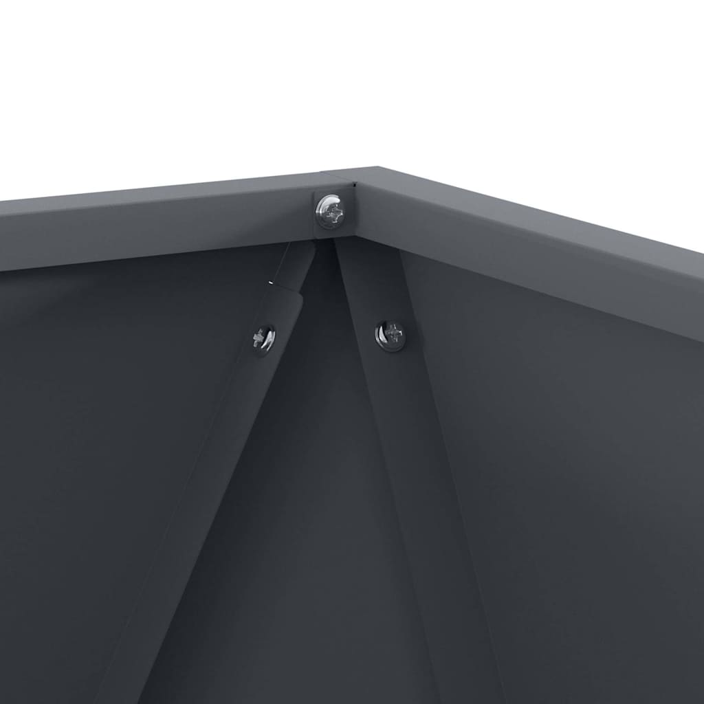 Γλάστρα 2 pcs Ανθρακί 50 x 50 x 50 cm Ατσάλι