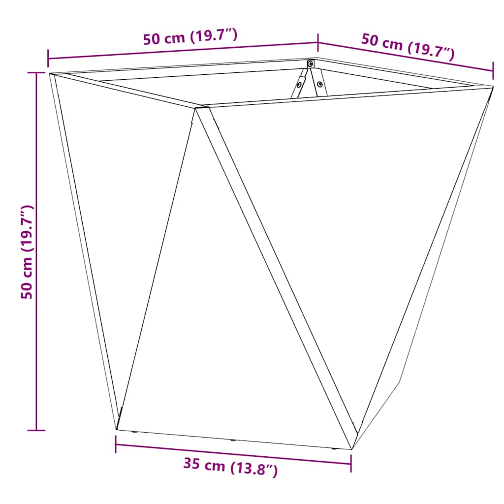 Γλάστρα Ασημί 50 x 50 x 50 cm Ανοξείδωτο ατσάλι