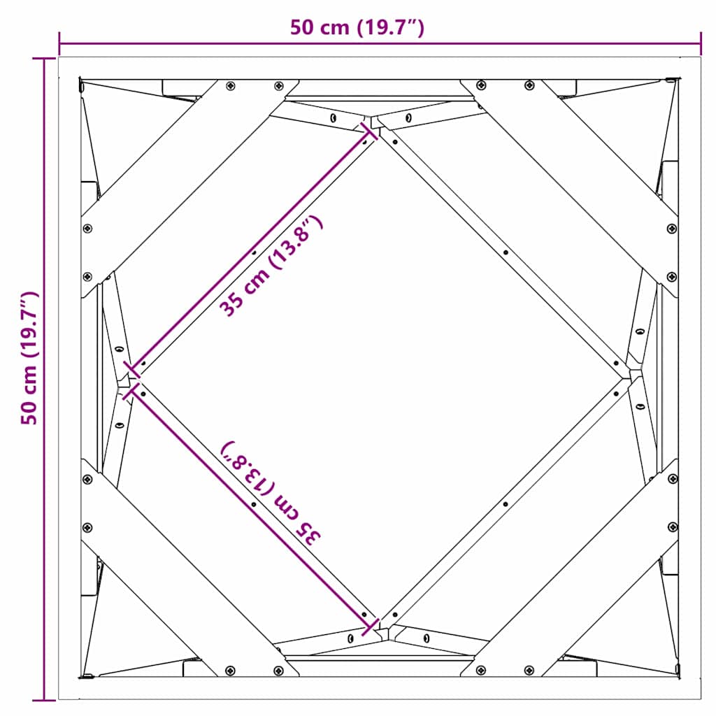 Γλάστρα Ασημί 50 x 50 x 50 cm Ανοξείδωτο ατσάλι