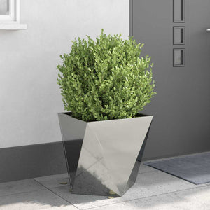 Γλάστρα 2 τμχ. Ασημί 50 x 50 x 50 cm Επικαλυμμένος Χάλυβας