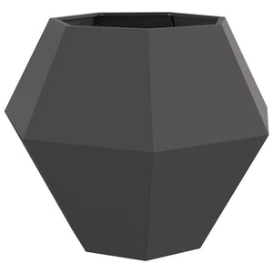 Γλάστρα 2 τμχ. Μαύρο 100 x 100 x 80 εκ Ατσάλι