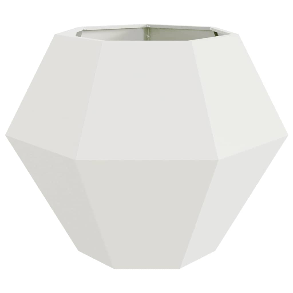 Γλάστρα 2 pcs Λευκό 100 x 100 x 80 εκ Ατσάλι