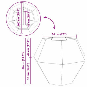 Γλάστρα 2 τμχ. Λευκό 100 x 100 x 80 εκ Ατσάλι