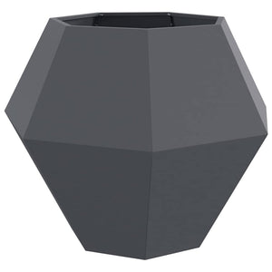 Γλάστρα 2 τμχ. Ανθρακί 100 x 100 x 80 εκ Ατσάλι