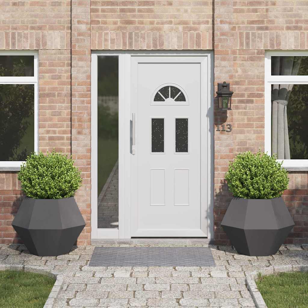 Γλάστρα 2 pcs Μαύρο 75 x 75 x 60 εκ Ατσάλι