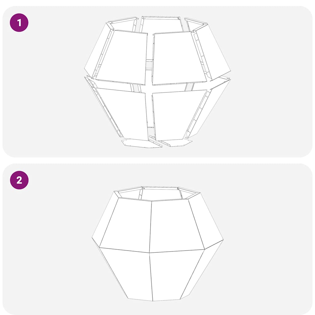 Γλάστρα 2 pcs Ανθρακί 75 x 75 x 60 εκ Ατσάλι - Pakobazaar